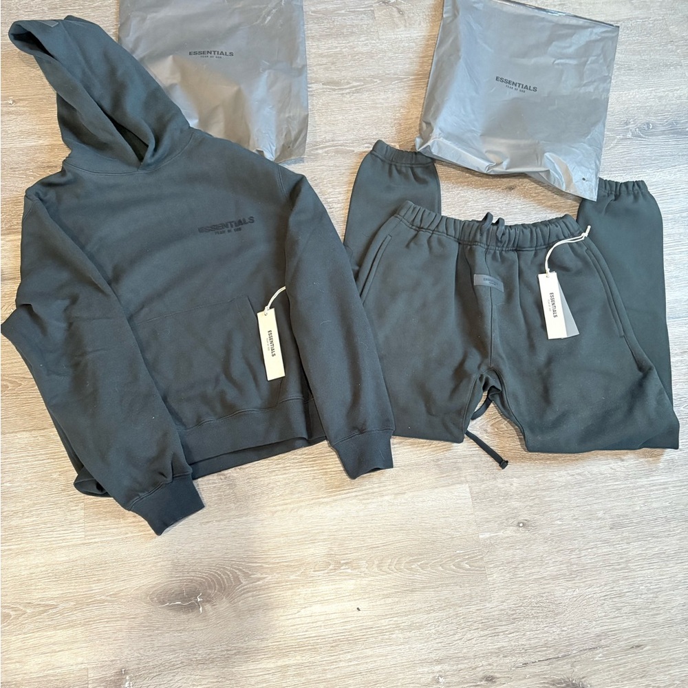 Essentials Black Sweatpants Relaxed Fit Joggers